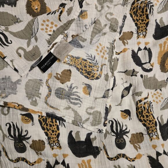 Clementine Kids Baby Muslin Swaddle Cotton Animals Zoology Blanket Zoo Animals - Picture 8 of 10